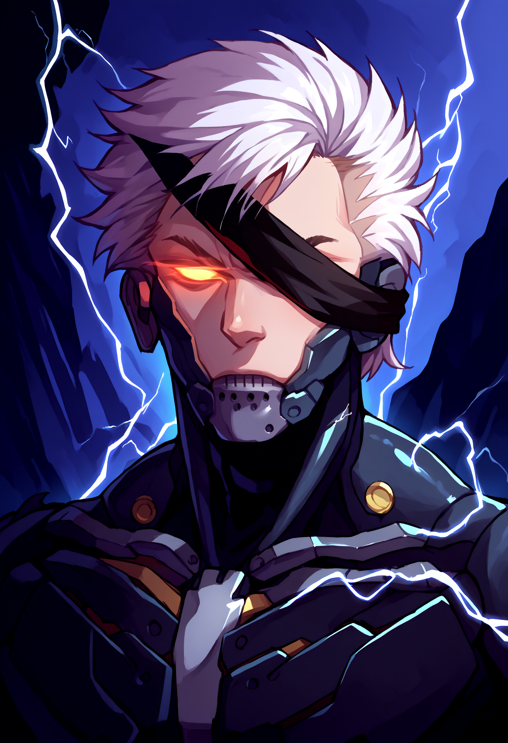 score_9, score_8_up, source_anime, 1boy, incrslowtier, <lora:KYS_XLPD:1.3>, electricity, upper body, glowing eyes, no eyes, expressionless, <lora:RaidenMGR_XLPD:1>, raidenmgrdef, cyborg, bodysuit, eyepatch,