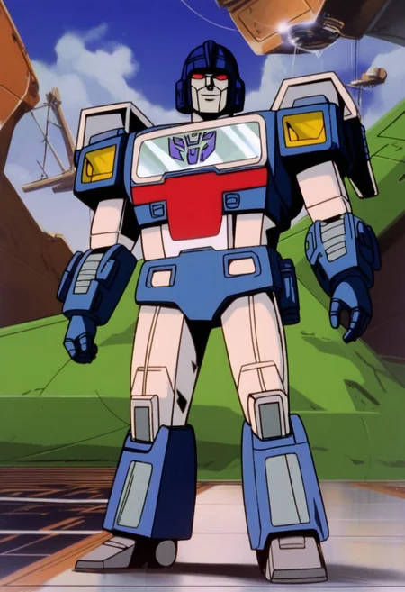 score_9, score_8_up, score_7_up, animation, transformers, 1boy, robot, decepticon, short, bulky, scientist, glowing eyes, red eyes, large eyes, circular eyes, white armor, ((solar panels)), transforms into mars rover, full body, cowboy shot, smiling, holding syringe, wheels on back, Monocle,