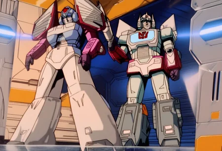 score_9, score_8_up, score_7_up, animation, transformers, 1girl, robot, Decepticon, Tall, slim, Seeker, Starscream glowing eyes, blue eyes, large eyes, circular eyes, white armour (minor blue detail), forward long jet swept wings, transforms into futuristic Stealth Mig Fighter Jet, full body, cowboy shot, smiling, holding null ray blasters, Decepticon Symbol, long skirt armour (minor blue glass detail), head crown,
<lora:StarScream1.2:1>