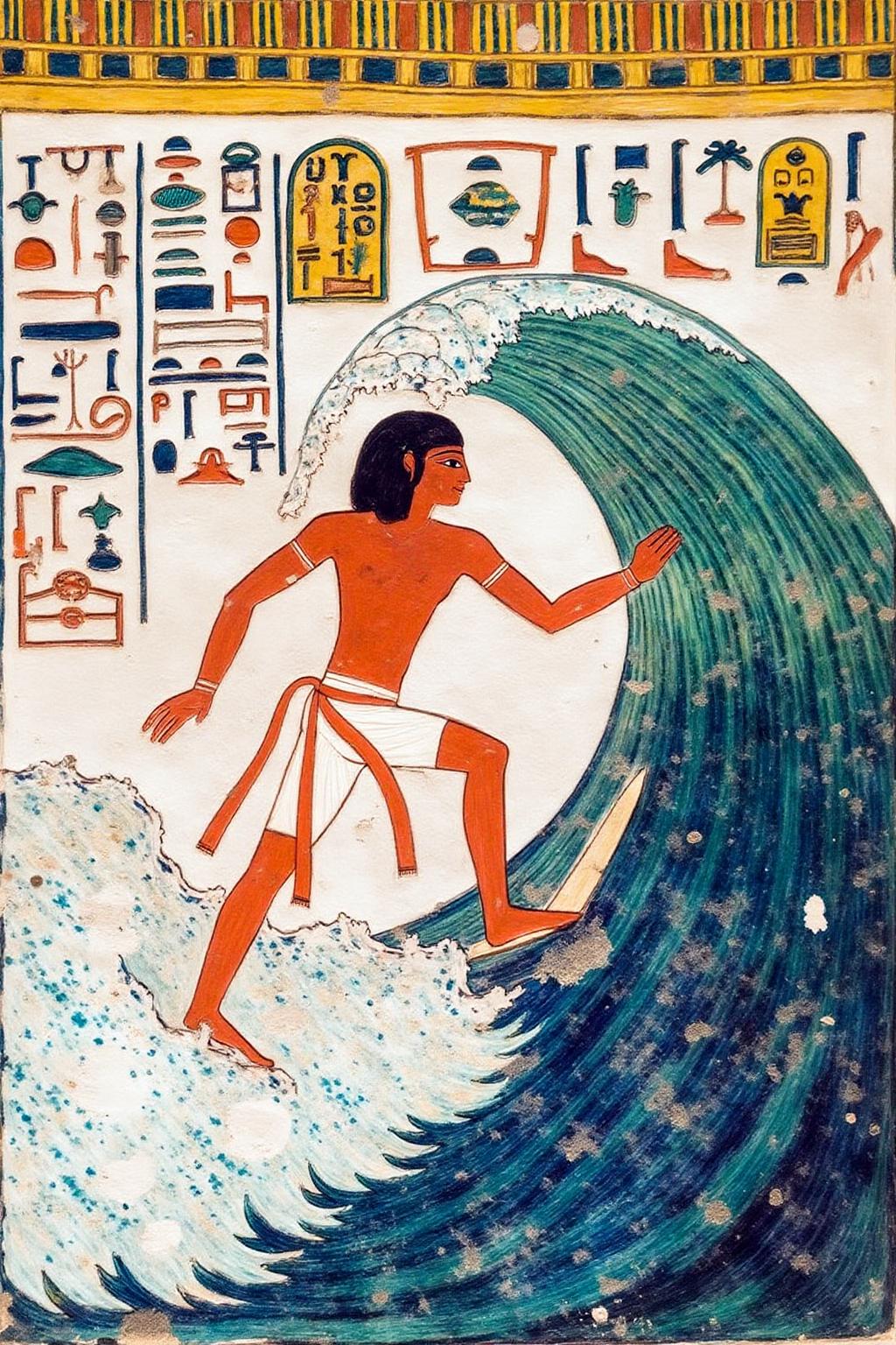 egyptian painting.
Jesus surfing a huge wave  <lora:egypt1_cap_d6a3:1.0><lora:829974448523378719:0>
