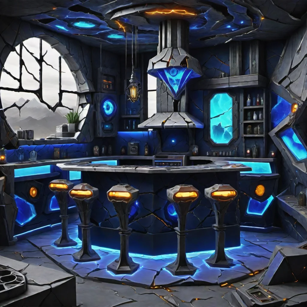 hyper detailed masterpiece, dynamic, awesome quality,DonMFr4ck7ur3dUnd3rw0rldXL techno-anarchist safehouse, insulated concrete forms, oil lamps,fire bowls, bar lighting <lora:DonMFr4ck7ur3dUnd3rw0rldXL-000006:1>