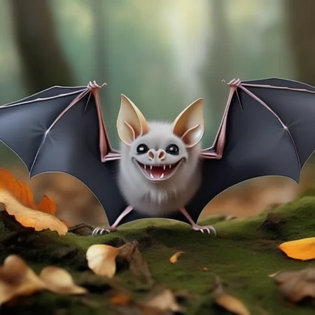 photorealistic, concept art, fantasy, 3 crystal bats01 elves, face enhanced, in fall Halloween woodland glade with mushrooms, in the style of <lora:bats01-xl:1>