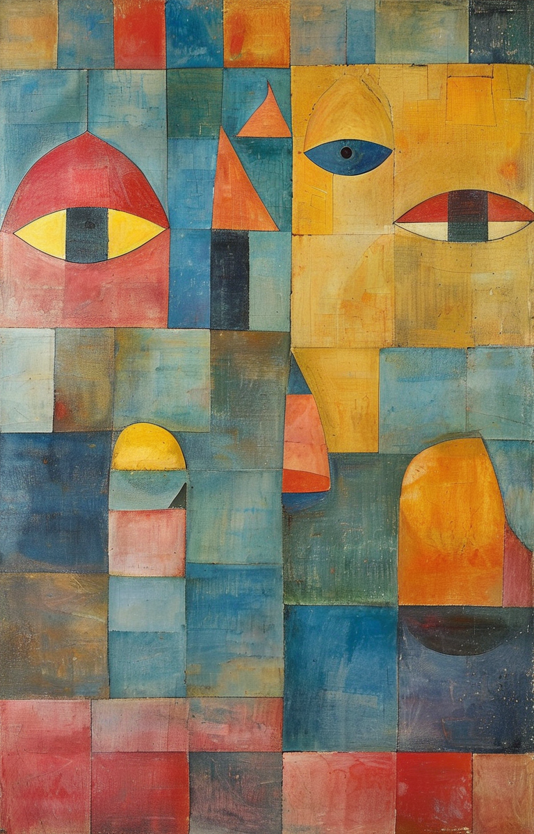 masterpiece,best quality,<lora:tbh325-sdxl:0.9>,illustration,style of Paul Klee, portrait of family