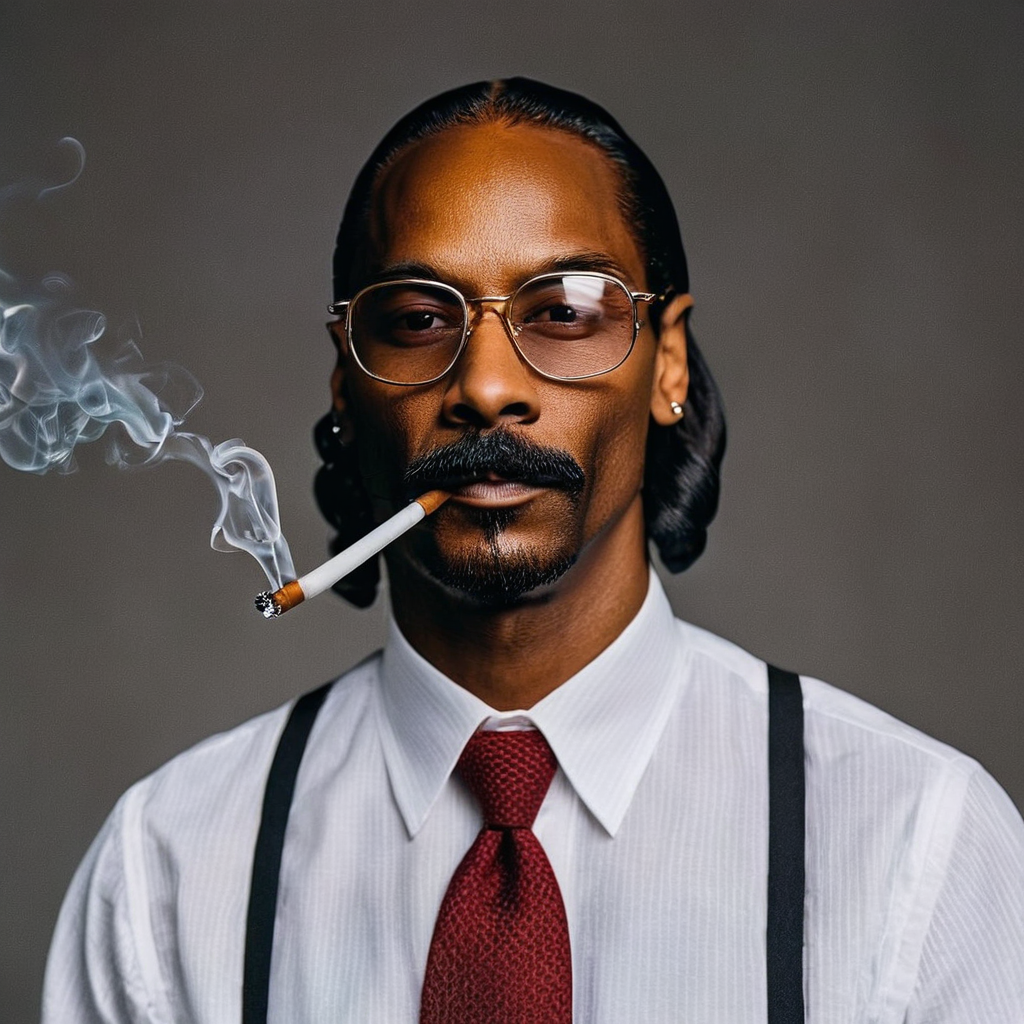 cinematic film still of  <lora:skin texture style v4:1> very detailed skin pore
A cinematic skin texture style still image of Snoop Dog a man with a mustache and glasses holding a pipe, detailed wrinkles, skin tags, perfect skin tone color, stretch marks, hyperrealism, realism, unrealengine, realistic, detailed skin pore, film still, still photography style, sharp style, detailed style, perfect style, perfection style, Kodak film skin color tone style, fujifilm skin tone color style, professional photography style, skin textured, skin texture style, perfect face, perfect mouth, perfect nose, perfect lips, perfect eyes, perfect ears, perfect skin, perfect skin pores, perfect body, perfect hair, very detailed skin pores, perfect skin texture style, solo, simple background, shirt, black hair, 1boy, jewelry, white shirt, braid, male focus, earrings, necktie, glasses, collared shirt, dark skin, twin braids, facial hair, sunglasses, dark-skinned male, suspenders, red necktie, portrait, beard, round eyewear, mustache, smoking pipe, smoking, manly, cigar, bald
, shallow depth of field, vignette, highly detailed, high budget, bokeh, cinemascope, moody, epic, gorgeous, film grain, grainy