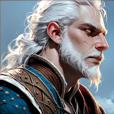 score_9,score_8_up, score_8,
dark, brooding,
1boy, geralt of rivia, the witcher 3, broad shoulders, long hair, white hair, yellow eyes, slit pupils, small beard, white beard,
<lora:Expressive_H:0.5> <lora:Dungeons_and_Dragons_Art_Style-000003:1>