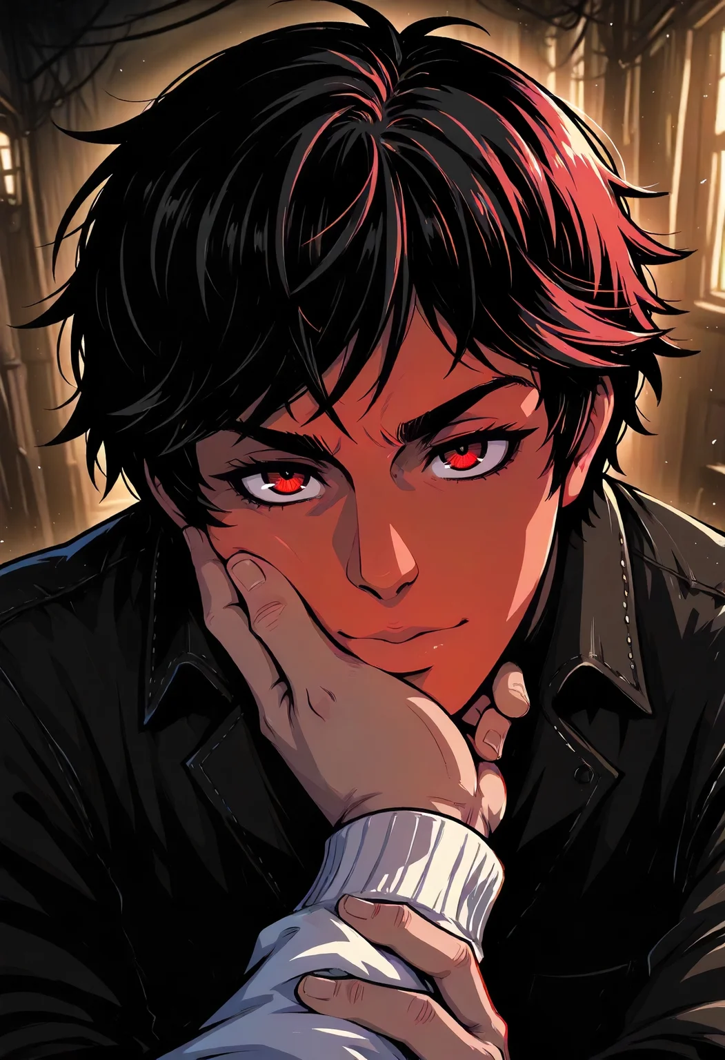 Red Dead Redemption portrayed by (1boy:1.2) , male focus, short hair, seducing gaze, rosky cheek, highly detailed, concept, (akairiot), (iizuki_tasuku:0.7),(ichikawa_feesu:0.6), another man's hand on the cheek,
cinematic, dynamic pose, dynamic angle, dynamic lighting, film grain, subsurface scattering, depth of field, bloom, chromatic aberration, chiaroscuro, high contrast, very awa, masterpiece, best quality, absurdres, newest, perfect quality, detailed background, intricate details, Storytelling visuals, visual impact, perfect light and shadow balance, <lora:illu\enhance\Accelerater_ILL_PAseer.safetensors:1.0:1.0> <lora:illu\enhance\ppw_v7_Illuv1.0.safetensors:1.0000000000000002:1.0000000000000002> <lora:illu\charactor\LoveProducer_Kiro-000006.safetensors:0.8000000000000002:0.8000000000000002>