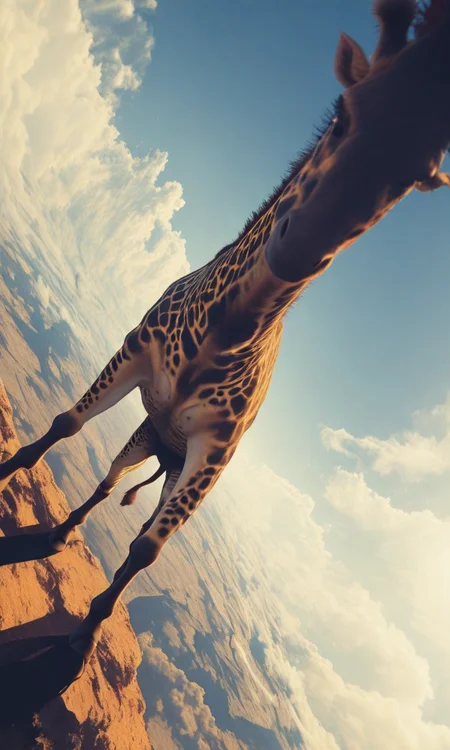 masterpiece, dramatic lighting, sky splitting phenomenon, epic giraffe, from above, foreshortening, perspective, canopi, detailed, sharp, <lora:- iLL - combined_concept_V1.0-step00023500:.7>, <lora:- iLL - depth_offset_combined_V1.0-step00002000:0.1>, <lora:Midjourney_Niji_Anime_model_style_for_IllustriousXL__Mix_of_V5__V6:0.8>