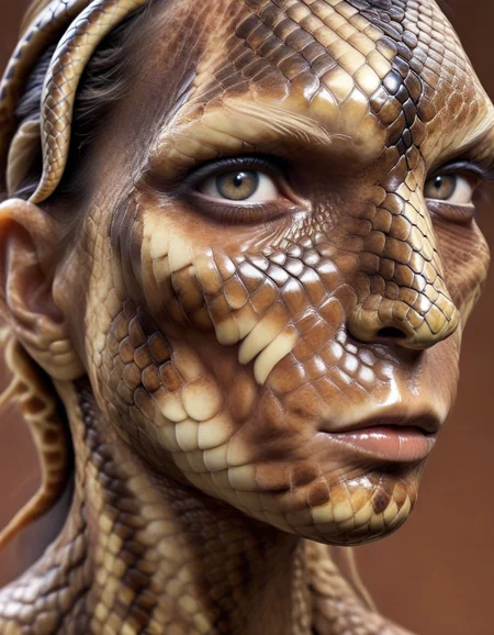 	'[snake human ] hybrid' made of human skin