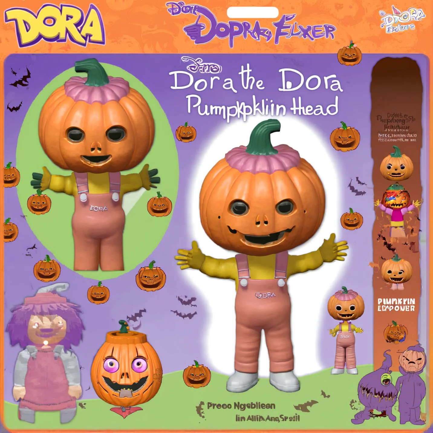 Dora the explorer Pumpkinhead <lora:SDXL-Pumpkinhead-Lora:1>