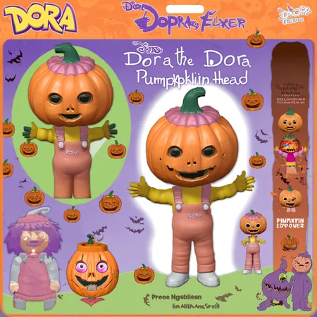 Dora the explorer Pumpkinhead <lora:SDXL-Pumpkinhead-Lora:1>