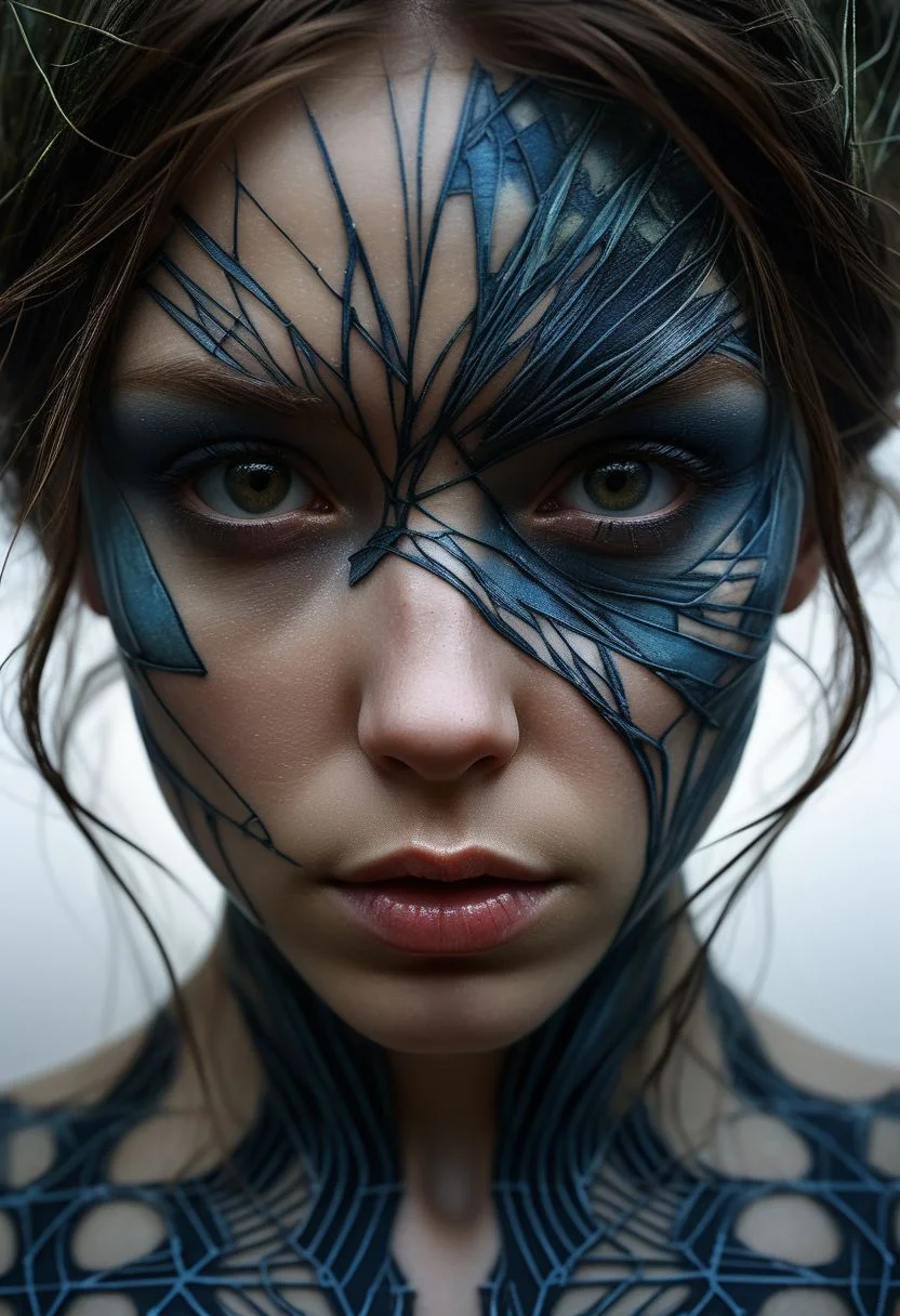 Close-up face, mysterious silhouette of a scottish girl in worn down clothing, goddess, alluring, by Minjae Lee, Carne Griffiths, Emily Kell, Steve McCurry, Geoffroy Thoorens, Aaron Horkey, Jordan Grimmer, Greg Rutkowski, amazing depth, double exposure, surreal, geometric patterns, intricately detailed, bokeh, perfect balanced, deep fine borders, artistic photorealism , smooth, great masterwork by Suiras <lora:add-detail-xl:2> <lora:Double_Exposure:0.5>