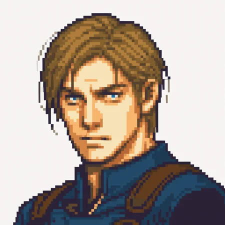 score_9, score_8_up, score_7_up, score_6_up, score_5_up, score_4_up, Leon Kennedy, fegbaportraits, portrait, white background,