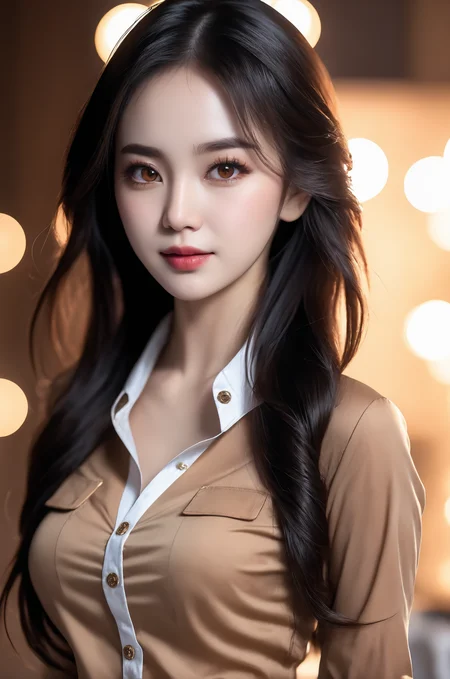 (masterpiece,best quality, ultra realistic,32k,RAW photo,detail skin, 8k uhd, dslr, high quality,),(led light, edge light),
((tutufc)),
1girl,lady, solo,(long hair), (black hair), brown eyes, ((cowboy shot)), shirt, ((skirt)),
<lora:sdxl_tutufc-000002:0.65>