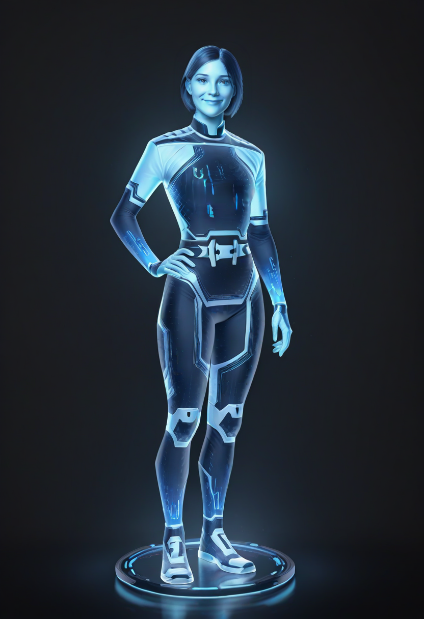 masterpiece, best quality, high quality, focused subject, detailed, hand on own hip, full body,
1girl, solo, USTheWeapon, blue skin, hologram girl,
facing viewer, looking at viewer, smile, closed mouth, 
simple background, dark background,
<lora:USTheWeaponIL:1>, <lora:reij-detaILer:0.8>, <lora:DarkerThanDarkIllustriousV1:0.8>