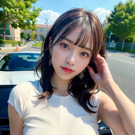 (best quality, masterpiece:1.2), ultra high detailed face, (realistic, photorealistic:1.4), 1girl in a sports car, solo, beautiful detail,  <lora:japanesedolllikenessV1_v15:1>, 8k, RAW Photo, CG, full body, long hair, (intricate details:1.1), ultra detail beatiful eyes, earrings