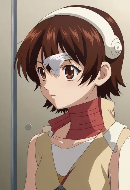 <lora:SlimesYuzuriha:1>, slimes_yuzuriha, woman, solo,short hair,brown hair,brown eyes,
