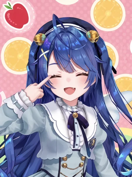 detailed background, shiny skin, rating safe,
<lora:amamya.pony:1>
amamya, happy, skin fang, middle finger, closed eyes,