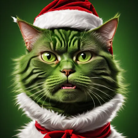 christmas grinch cat