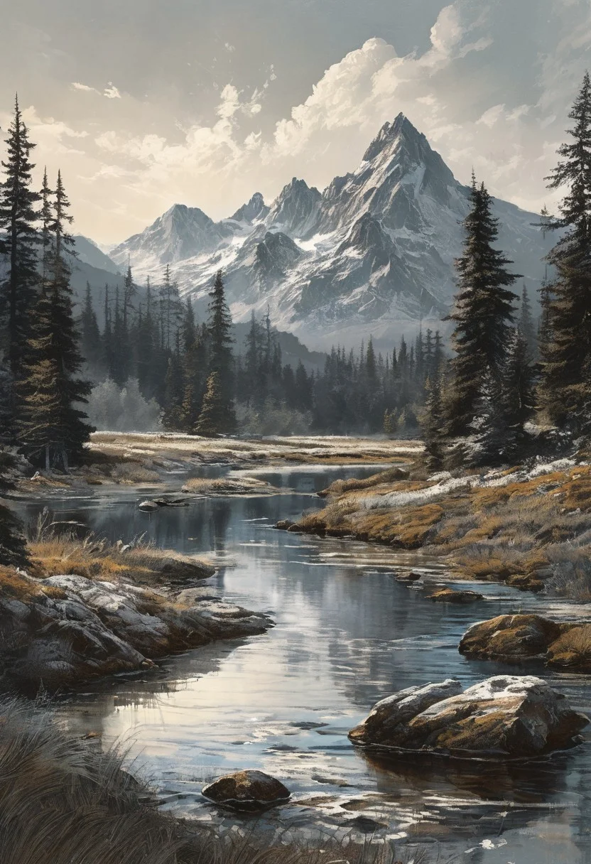 ({scenic landscape} masterpiece:1.5), (best quality:1.5), ((UHD:1.5)), (ultra detailed background, ultra detailed scenery:1.5), (aesthetic + beautiful + harmonic:1.5), ({symmetrical intricate scenic details + sharpen symmetrical scenic details}:1.5) ,ink ,greg rutkowski,style