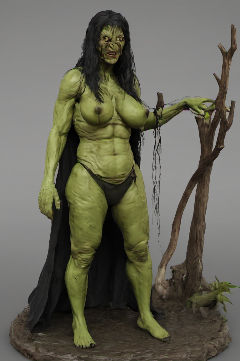 cinematic photo  horror movie still <lora:Baba_Yaga_XL-000006:0.6>photo of evil hag Baba_Yaga_-_the_hag, giant woman, vagina, tall, and hungry, standing near camp fire  swamp hag, night, scary, tall, black haired crone with bright light, muscular skeletal ripped green skinned body, black haired crone with (huge saggy breasts), yellow green glowing eyes, huge saggy breast, baba yaga, swamp hag,  wvil witch, deals with the devil, blood, fire, red rim lights, nasty, gross, wets, slime, ooze, woman nsfw , by DnD Baba_Yaga_XL . 35mm photograph, film, bokeh, professional, 4k, highly detailed