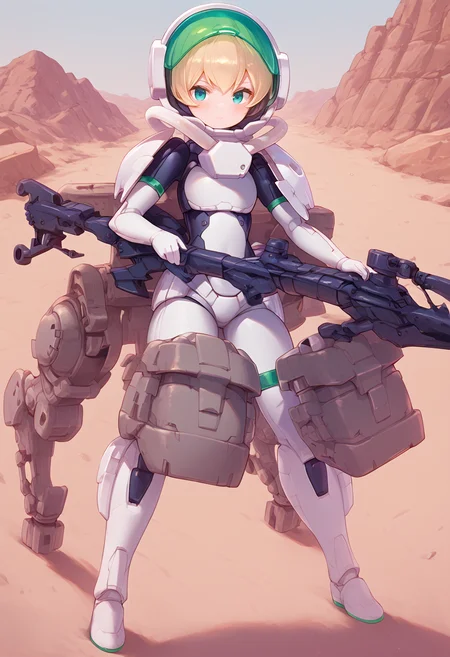 mars concept,(score_9:0.9),score_8_up,score_7_up,(zPDXL2),anime style,rating_safe,<lora:SIS-Gc11w Stipla-Steroy (Ardito Form) ponyXL v3.2:0.96>,SIS-Gc11w Stipla-Steroy,spacesuit,Stipla-Steroy spacesuit,doll joint,1girl,space helmet,backpack,armor,Stipla-Steroy armor,helmet open,<lora:Creamcod-Style-PonyXL:0.7>,on mars,desert,holding long gun,long gun,weapon,holding,