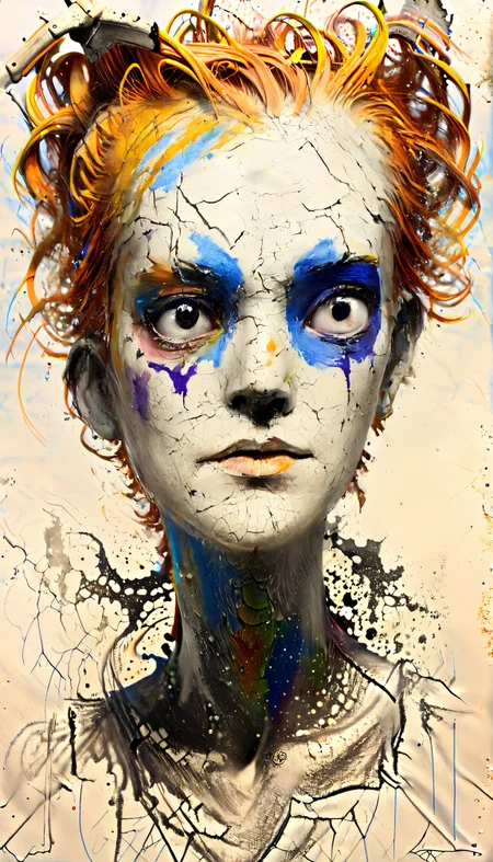 Positiv Clip L
(in the style of Conrad Roset), mdsktch, color, sketch, an award-winning (pencil drawing:1.6) of a Monster woman, old plaster face, Sculpture, blue eyes, white skin
Positive Clip G
(in the style of Conrad Roset), mdsktch, color, sketch, an award-winning (pencil drawing:1.6) of a Monster woman, old plaster face as a Sculpture, with white skin, orange hair and blue eyes,
---------