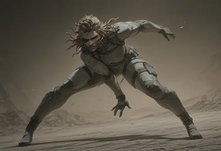 snake_hair, Score_9, score_8_up, score_7_up, 8k, masterpiece, uhd,8k textures,illustriousanime, ultradetailed, award-winning work, absurdres, very aesthetic quality,full body, dynamic pose, dynamic angles, combat, dutch angle, gunshot, enemies:1.2, snake's fighting enemies:1.2,
Solid snake, beard, eyepatch, snake_hair, worm on a string hair, fluffy, multicolored hair, snake,yoji_shinkawa,anime, cyberpunk