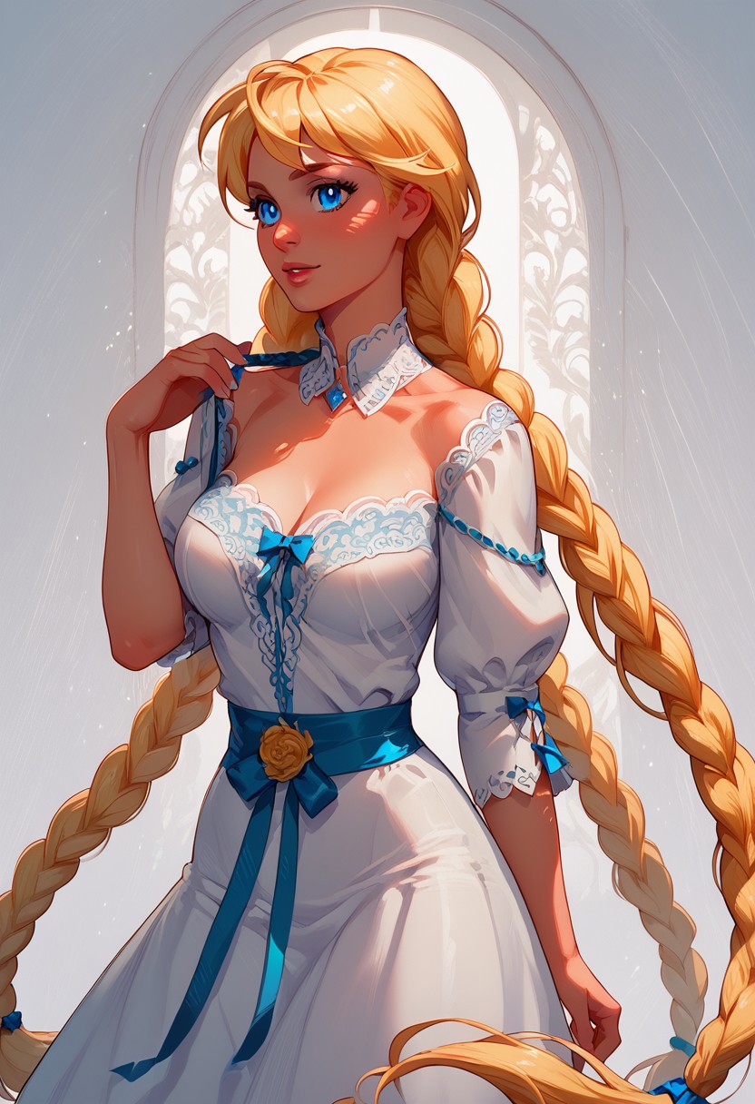 score_9, score_8_up, score_7_up, slavya, blonde hair, very long hair, long hair, twin braids, blue eyes, in full growth