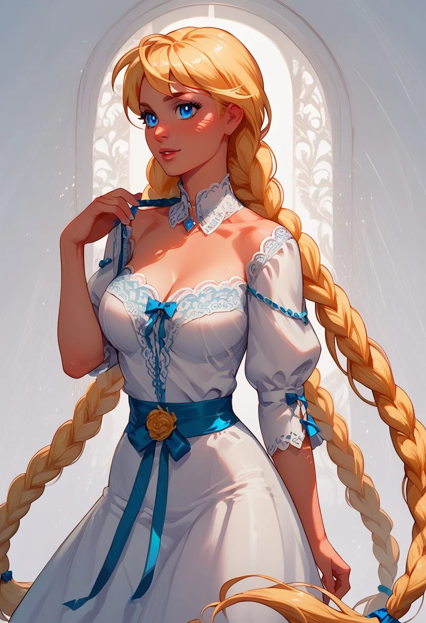 score_9, score_8_up, score_7_up, slavya, blonde hair, very long hair, long hair, twin braids, blue eyes, in full growth