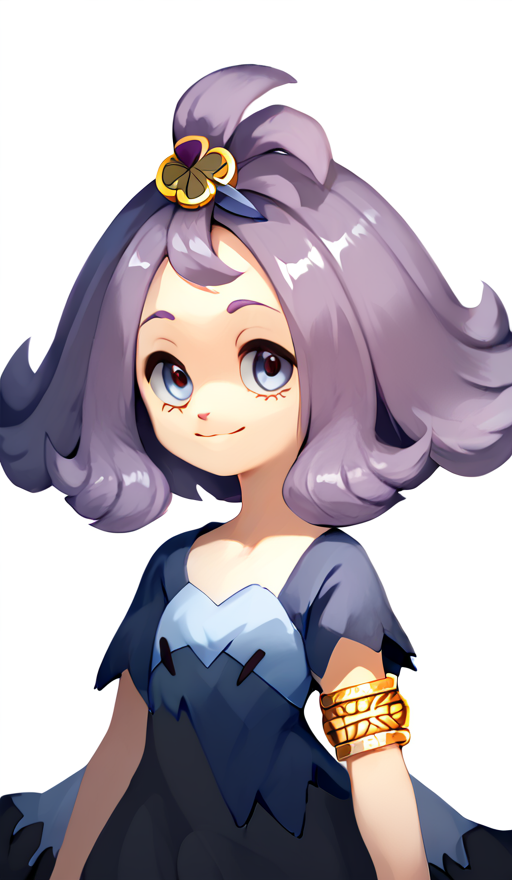 score_9, score_8_up, score_7_up, score_6_up, score_5_up, score_4_up, white background,simple background, Acerola, 1default1, purple dress, torn dress, hair ornament, gold armlet, smile, short sleeves, stitches, lineless, upper body, <lora:Acerola:1>   <lora:MysticalPlantPenetratorPDXL:0.5> <lora:naip33:0.5>