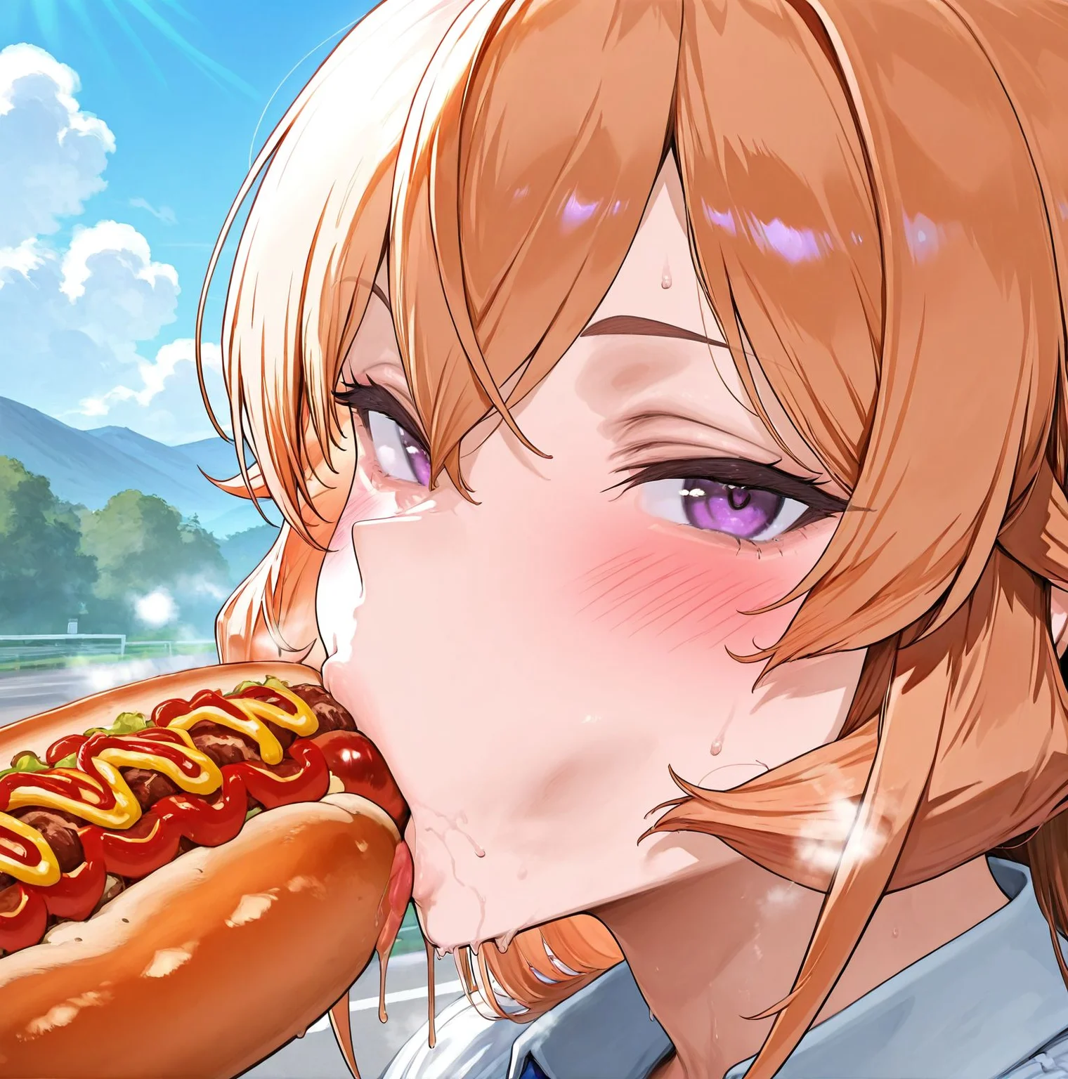 masterpiece,best quality,amazing quality,very aesthetic,absurdres,newest, huge filesize,
<lora:spo_sdxl_10ep_4k-data_lora_webui:0.5>,
<lora:add-detail-xl:1>
<lora:Eating_a_hotdog:1>
Eating a hotdog,
from side, 
from side
1girl,food,solo,
hot dog,blush,
sexually suggestive,
sweat,
seductive,
sexy,
food play,
nakiri erina,