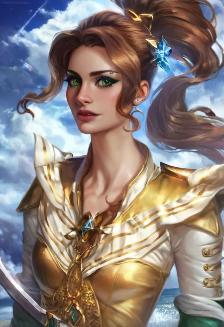 (score_9, score_8_up:1.1), score_7_ up, highly detailed, realistic, photorealistic, zPDXL, (1 girl,) slender, petite , Thunder elven cleric, divine power, long brown hair tied back in a ponytail, piercing green eyes, flowing black and yellow robes embroidered with celestial symbols and gold accents, carrying a holy symbol imbued with divine magic. with unique beautiful face, (she wear Auction paddles, numbered lots, competitive sales, fluctuating worth.), she wield medieval fantasy weapon, Athame - Ritual knife utilized in magical ceremonies and spellcasting. Does not necessarily need to draw actual blood. , dynamic pose, detialed background
, masterpeice, detailed, intricated details, 8k, ultraclear , wide angle, detailed scene, detailed faces, perfect quality, tranding on artstation, incredible details , Painstaking Attention To Details , <lora:Pony_DetailV1.0:1>