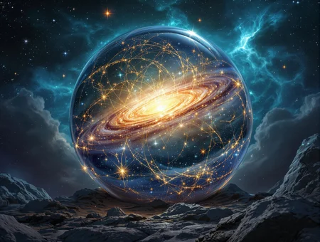 highly detailed image of a lighting galaxy in deep space,ethereal,delicate, grim,intricate design and
details, encapsulated inside of a big round scrying orb, extremely high quality image, HDR, fantasy, photo Centered in Perfect Composition, Complex Details Showing Unique and epic Elements, Very Detailed Digital Painting, Dramatic Lighting, Very Realistic, dark space, turquoise hue