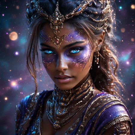 Gorgeous Galactic female with bronze skin