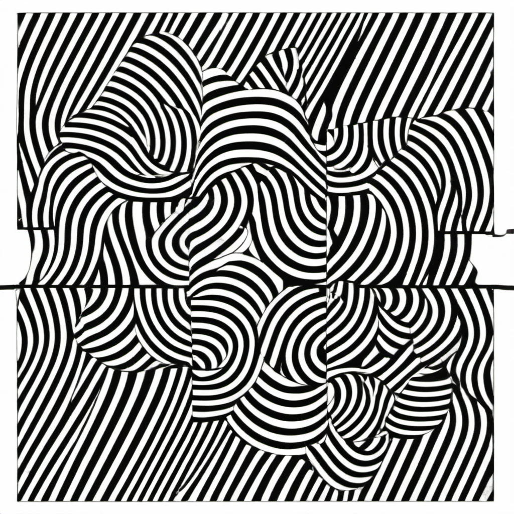 stripes Le Parc a cross path with a black and white design abstraccion geometrica, stripes, lineas, patterns, black and white <lora:LeParc_AI_LoRA_XL_v2.1:1>