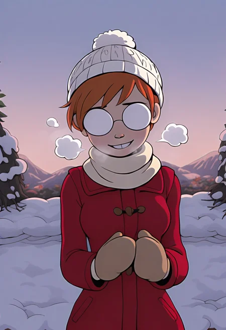 masterpiece, best quality, absurdes, 1girl, solo, 
<lora:Rena (Anders Loves Maria) (Illust):0.8>
Rena_Girl, opaque round glasses, opaque glasses, orange hair, pixie cut, smile,
red snow coat, scarf, breath cloud, mittens, hat, medium breasts,
outdoors, snow, detailed background,
<lora:Detailer_NoobAI_Incrs_v1:0.4> detailed,
<lora:princess_rc_il:0.5>