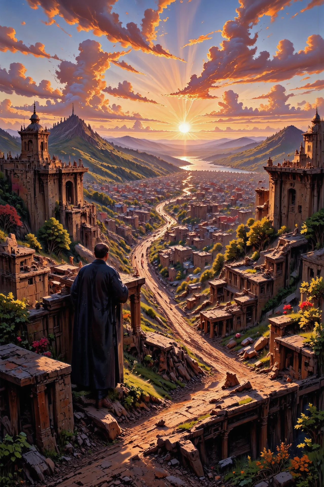 (construction site),  beautiful (Azerbaijani) fantasy landscape,  early morning, woman, intricate, very detailed, sharp, colorful, <lora:Hand v2:1> <lora:Anti-Blur:1> <lora:Insane Detail Slider:0.5>   <lora:Flux.1_Turbo_Detailer:0.6> <lora:flux-photo-transparent_Alpha_1.0:0.8> <lora:flux.1_lora_flyway_Epic-detail_v2:0.6> <lora:Painterly01b_CE_FLUX_AIT:0.8> pntrlyCE_style, <lora:VividlySurreal:0.8>, <lora:FluxMythP0rtr4itStyle:0.8> mythp0rt