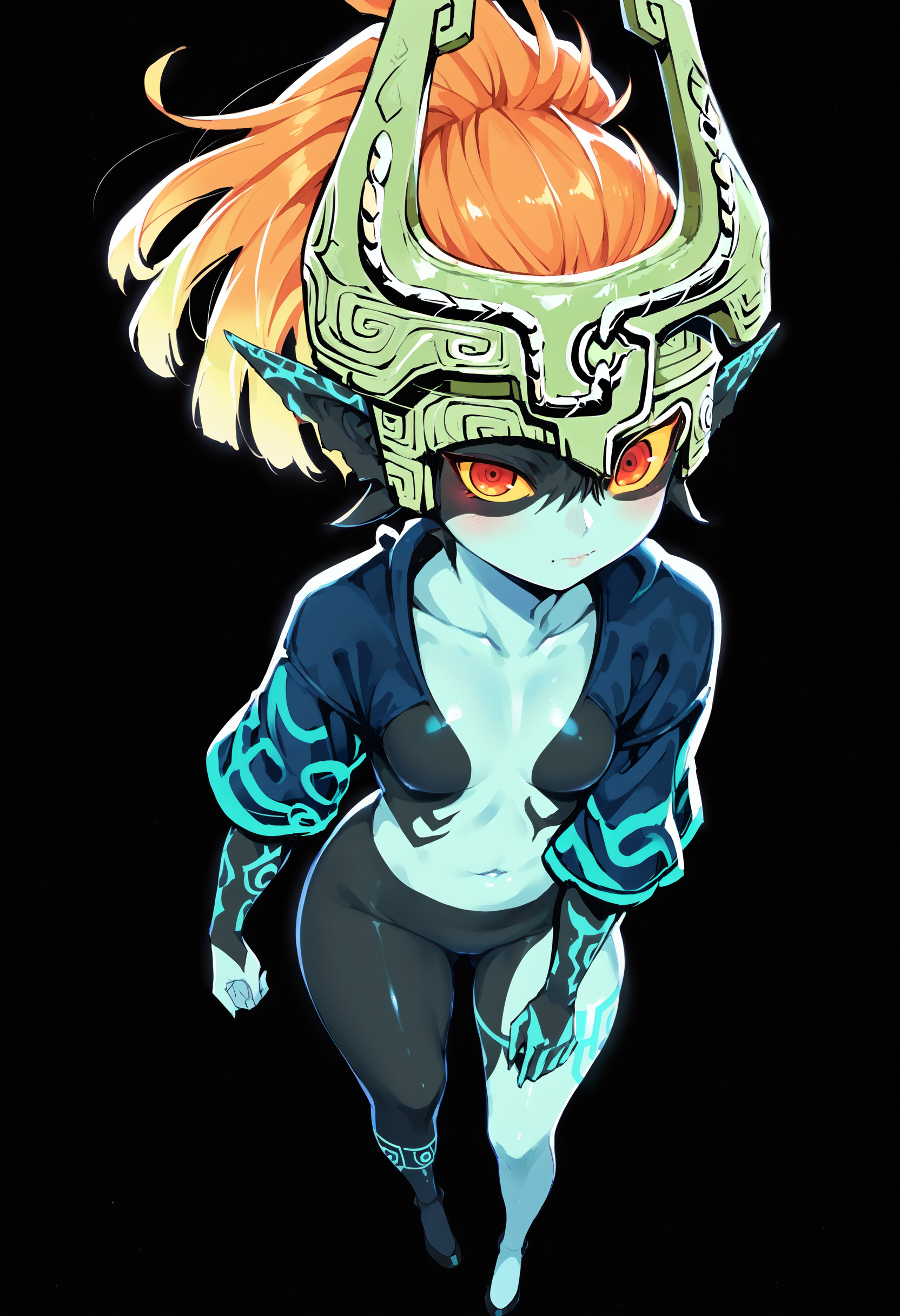 score_9, score_8_up, score_7_up, score_6_up, source anime,
ultraviolet, 1girl, solo, black background, glowing skin, backlighting, from above,
Midna
 <lora:ultraviolet_raver_reg_v10:1>