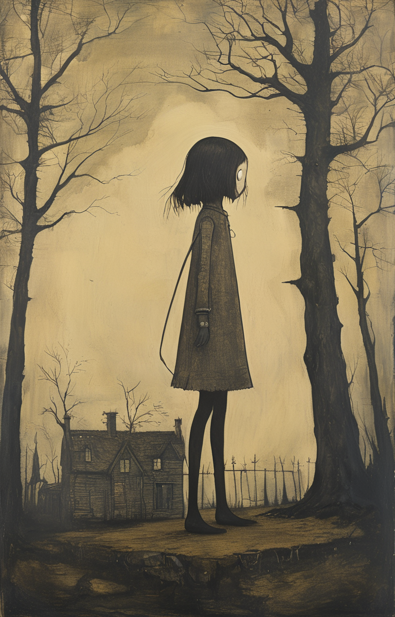 masterpiece,best quality,<lora:tbh219-sdxl:0.9>,illustration,style of John Kenn Mortensen tech genius teenage girl