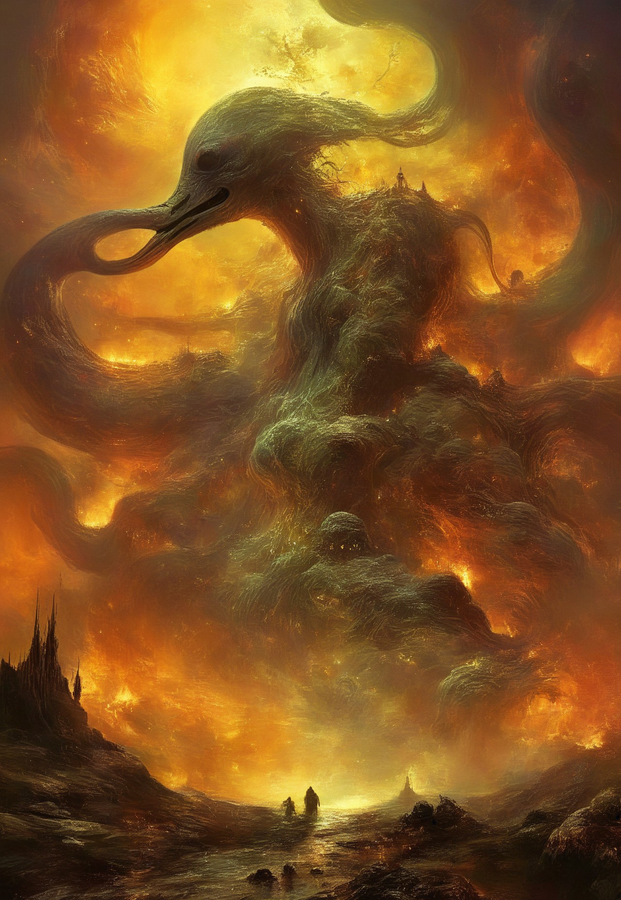 best quality, masterpiece, painting, concept art,  ((((High angle From avove, camera from above, Bird's-eye view, aerial shot view)))), In the heart of the absurdes,land of alien worms, ,organic,abomination,remains of fallen giants,giant  skeletons,overgrown,toxicity,mutation,dense fog,atmospheric haze,cloud, alien flora, liquid, ligaments, connections, biological, subsurface scattering,caustic,  light particles, rainy, twisted architecture intricate detail, surreal masterpiece of contrast, blending the energy of  fantasy  with the scifi aesthetic,mix of science fiction and fantasy,swirling,attraction,interaction,low gravity,scifi dark fantasy,vibrant colors,dramatic,tragic,melancholy,dark dream,cosmic horror,alienscape,otherworldy,weird,professional,perfection,visually stunning,mesmerizing,disturbing,mystical touch,highly detailed, intricate,painted in high resolution,close-up,  primary colors,acid bleeding deep colors, no gradients, illustration,ferrotype,grisaille,scenery, ((no humans)),
 composition explores the boundaries of reality, creating a visually arresting scene that defies conventional norms, Dive into the eerie and thought-provoking atmosphere as the surreal narrative unfolds in this captivating and unsettling artwork,epic scale
<lora:John Harris Style:0.8> John Harris Style page,Arik roper,Ben Templesmith,Tsutomu Nihei,Henry Fuseli,tomasz alen kopera 