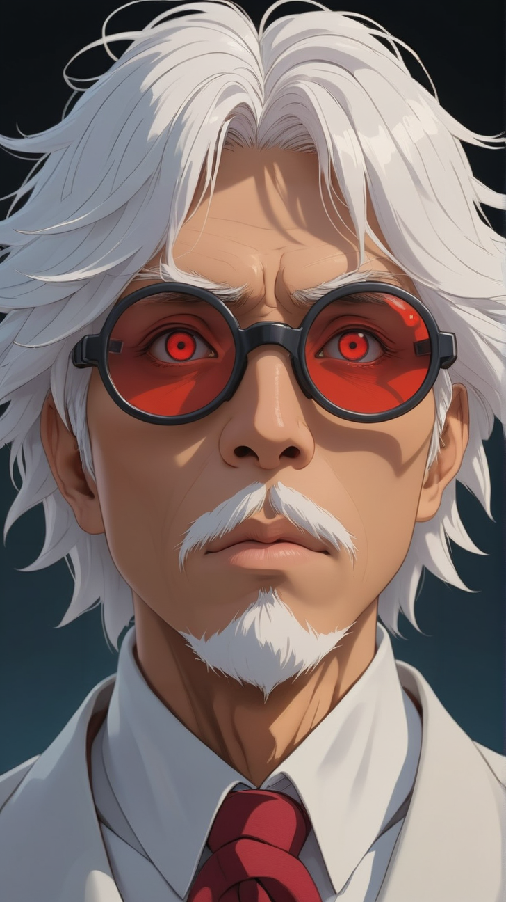 <lora:detailed_notrigger:1>,highres,red_eyes,white_hair,round_eyewear,male_focus,facial_mark,takakura_ken_\(transformed\)_\(dandadan\),glasses,alternate_form,dandadan,mask,shiqianw,mouth_mask,solo_focus,1boy,transformation,solo,takakura_ken_\(dandadan\), masterpiece, best quality, amazing quality, very aesthetic, high resolution, ultra-detailed, absurdres, newest,Masterpiece, best quality, amazing quality, very aesthetic, high resolution, ultra-detailed, absurdres, HDR,, (Studio ghibli style, Art by Hayao Miyazaki:1.2), Anime Style, Manga Style, Hand drawn, cinematic, Sharp focus, humorous illustration, big depth of field, Masterpiece, concept art, trending on artstation, Vivid colors, Simplified style, trending on ArtStation, trending on CGSociety, Intricate, Vibrant colors, Soft Shading, Simplistic Features, Sharp Angles, Playful, masterpiece, best quality, amazing quality, very aesthetic, absurdres,  newest, (scenery, volumetric lighting),âââ