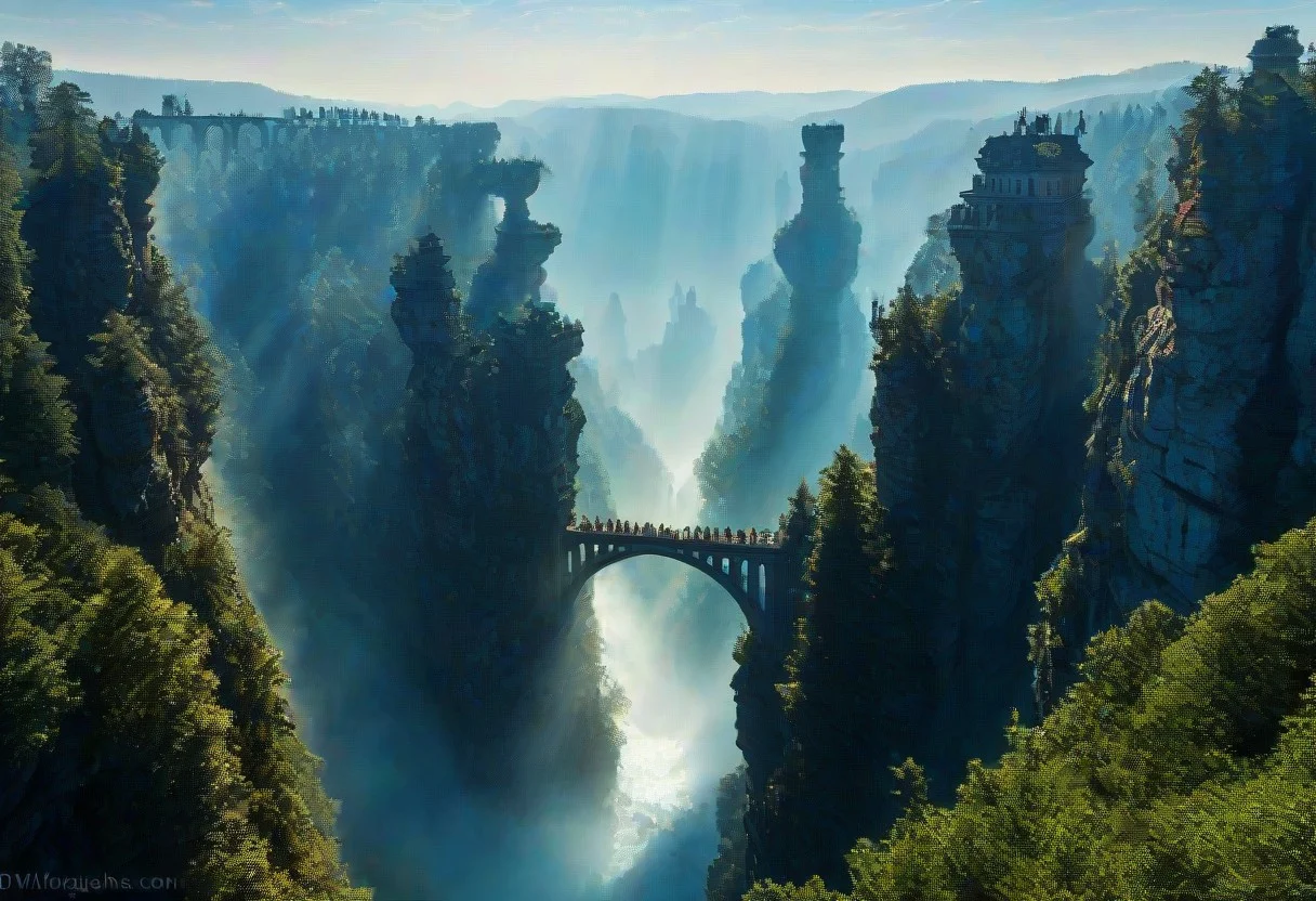 towers ringed in mist, sunrays, mixed media, surrealism, fantasy, great lighting, A surreal landscape highly detailed, extremely high-resolution details, appears trapped in an optical illusion of reflections and refractions colorful, Zhangjiajie mountains, Vienna in contemporary Austria, stone bridges, winding rivers extending to the horizon, professional photography, natural lighting, volumetric lighting maximalist. vivid, vibrant colors, intricately detailed, complex, elegant, expansive, fantastical, film photography style, medium grain, cmnt
(8k uhd:1,4)
<lora:add-detail-xl:1>
<lora:Dynamic Poses:1>
