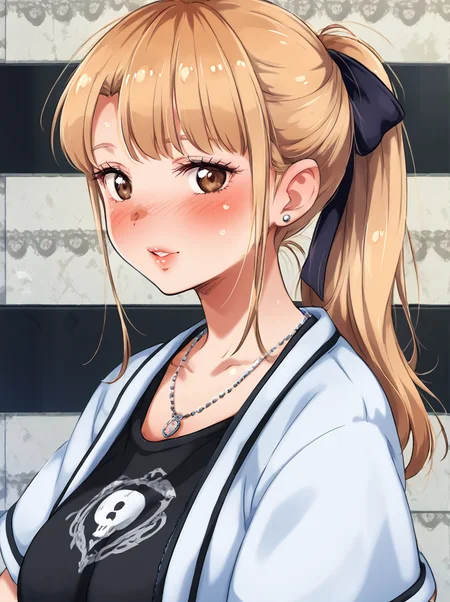 detailed background, shiny skin, rating safe,
<lora:engawa.pony:1.0>,
engawa,
aika,
clothed girl,
looking at viewer,
gothic fashion,