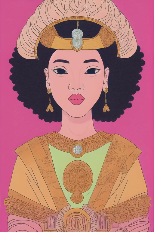 best quality, neon-pastel, a portrait of the queen