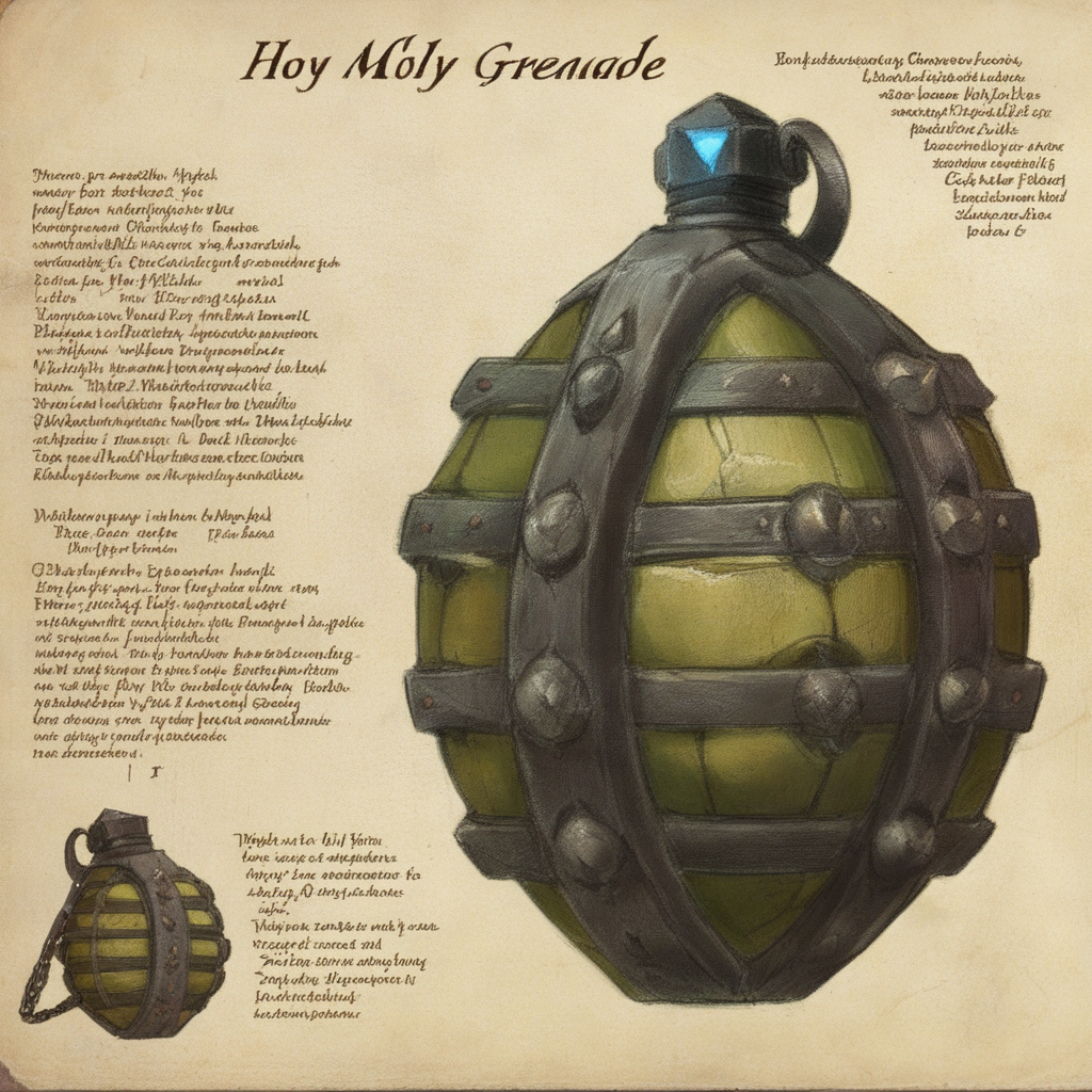 bestiarum holy military grenade <lora:bestiarum:0.7>