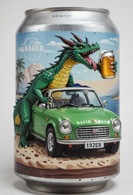 beerlabel, beer can, (dragon_car), solo