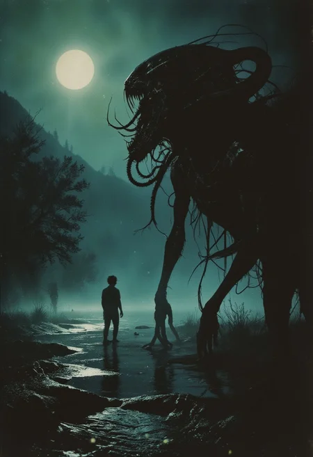 Monochrome with color, retro scan of 80s-anime-ai spectral neon Gradient ascii_art, a 80s Sci-fi Ethereal. Dark space, 80`s sci-fi book artwork, lofi, neon-pastel colors, grainy, vintage
Cthulhu in a swamp, eerie moonlight, green mist, fireflies.
art inspired by swiss artist h.r. giger (Hans Ruedi Giger) biomechanical dark art science fiction horror fantasy interconnected relationships airbrushed monochromatic surreal figurative representational figurativism bleak sombre foreboding unsettling disturbing imagery biomorph illuminism abstract