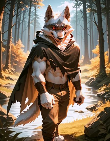 score_9, score_8_up, score_7_up, rating_safe,source_furry,d3ath,source_anime,
solo, pants, clothing, forest at dawn, clothed, torn cloak, standing, outside, smile, teeth, night, cape, fingers, sky, looking at viewer, absurd res, detailed background, paws, two tone fur, multicolored fur, bottomwear, 
heroic pose,low lighting,
 <lora:Death_Puss_in_boots:0.9>