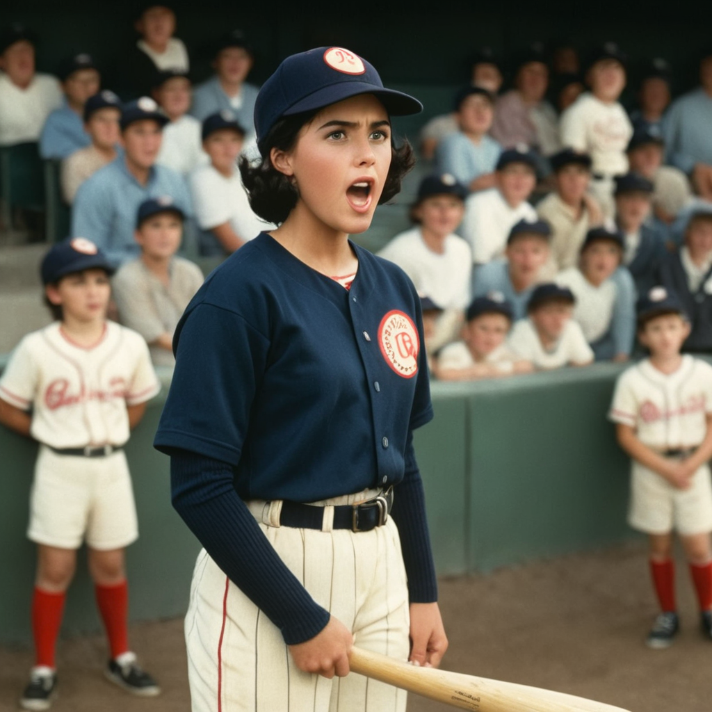 cinematic film still of  <lora:1990's style:1.2>
In the 1990's a woman in a baseball uniform holding a bat,1girl,open mouth,black hair,hat,multiple boys,socks,belt,sneakers,baseball cap,6+boys,sportswear,realistic,baseball bat,crowd,photo background,baseball,baseball uniform , realistic,realism, detailed, perfection,perfect,filmic,retro,vintage,classic,different haircut,different look,different style,different people, 1990's style , 1990 style, shallow depth of field, vignette, highly detailed, high budget, bokeh, cinemascope, moody, epic, gorgeous, film grain, grainy