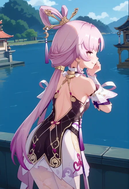 score_9, score_8_up, score_7_up, BREAK source_anime, masterpiece, anime screencap, shiny skin,
1girl, solo,
blush, licking lips ,
selfiemirror,
from behind ,
female focus,
graceful ,
looking back,
hand on own face,
leaning forward,
fuxuan,
outdoors,
<lora:fuxuan.pony:1>